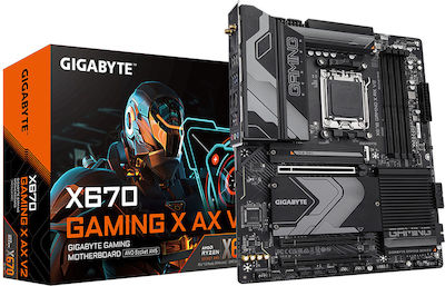 Gigabyte X670 Gaming X AX V2 rev. 1.0 Wi-Fi Дънна платка ATX с AMD AM5 Сокет