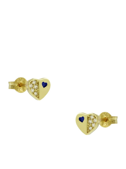 Art d or Kids Earrings Studs Hearts made of Gold 9K