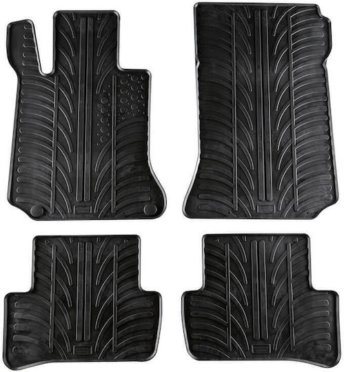 Apesan Σετ Μπροστινά και Πίσω Πατάκια 4τμχ για Mercedes-Benz C Class 2007-2013 Μαύρα