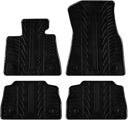 Apesan Set of Front and Rear Mats 4pcs for BMW X6 2019+ Black