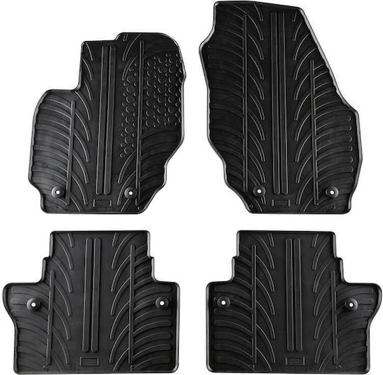 Apesan Set of Front and Rear Mats 4pcs for Volvo V70 Black