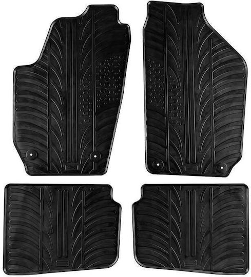 Apesan Set of Front and Rear Mats 4pcs for Skoda Roomster 2006+ Black