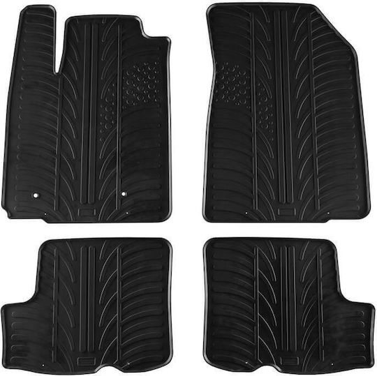 Apesan Satz Vorder- und Hintermatten 4Stück aus Gummi für Dacia Sandero 2008-2012 Schwarz
