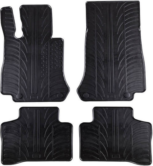 Apesan Set of Front and Rear Mats 4pcs for Mercedes-Benz GLC 2015+ Black