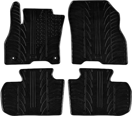 Apesan Set of Front and Rear Mats 4pcs for Nissan Leaf 2018+ Black