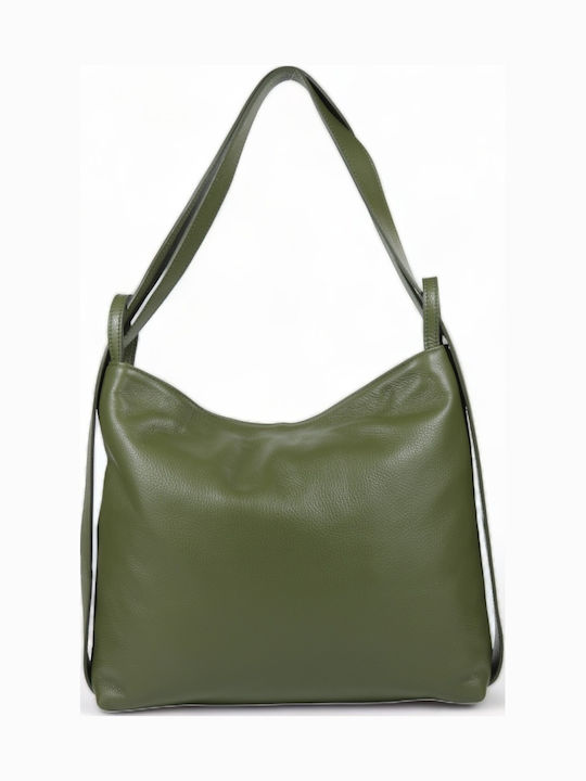 Passaggio Leather Кожена Дамска Чанта Раница Зелен