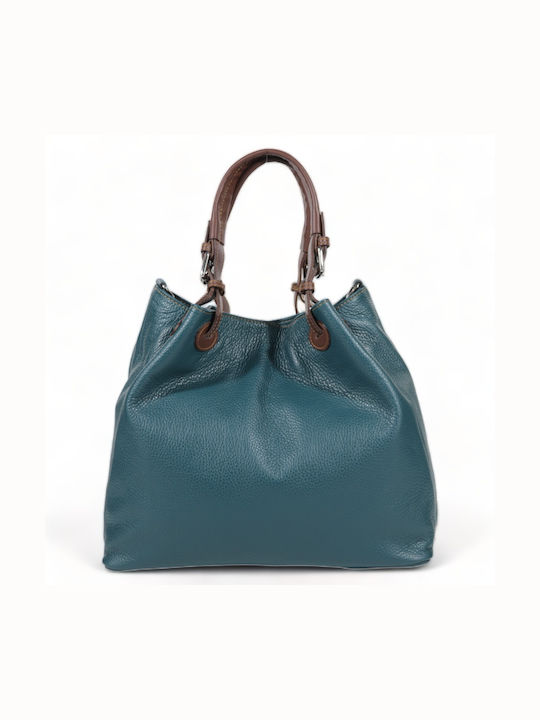 Passaggio Leather Leather Women's Bag Tote Handheld Petrol Blue