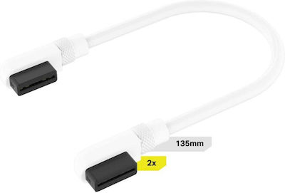 Corsair iCUE Link Kabel, 2x 135mm mit Slim 90° Steckern Weiß