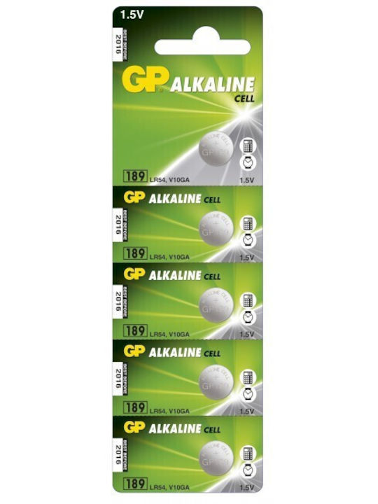 GP Batteries 189 Батерии Alkaline За часовници LR54 1.5V 5бр