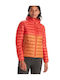 Women's Short Puffer Jacket for Winter Orange