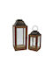 InTheBox Tabletop Wooden Lanterns Set 2pcs