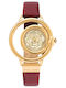 Police Damen Uhr mit Burgundisch Metallarmband
