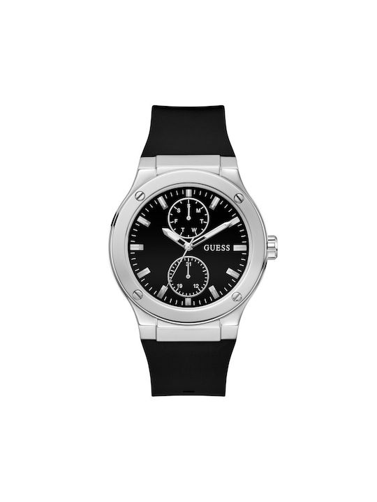 Guess Jet Watch Battery with Black Rubber Strap