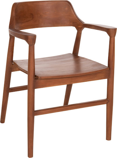 Nioni Πολυθρόνα Τραπεζαρίας Ξύλινη Καφέ 57x53x77εκ.