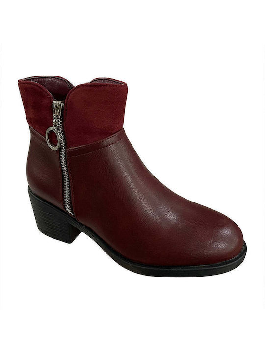 Stiefeletten Damen Burgundisch