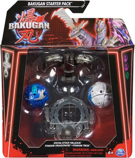 Spin Master Миниатюрна играчка Bakugan Нилски/титанов драконид/титанов трокс за 6+ години Години