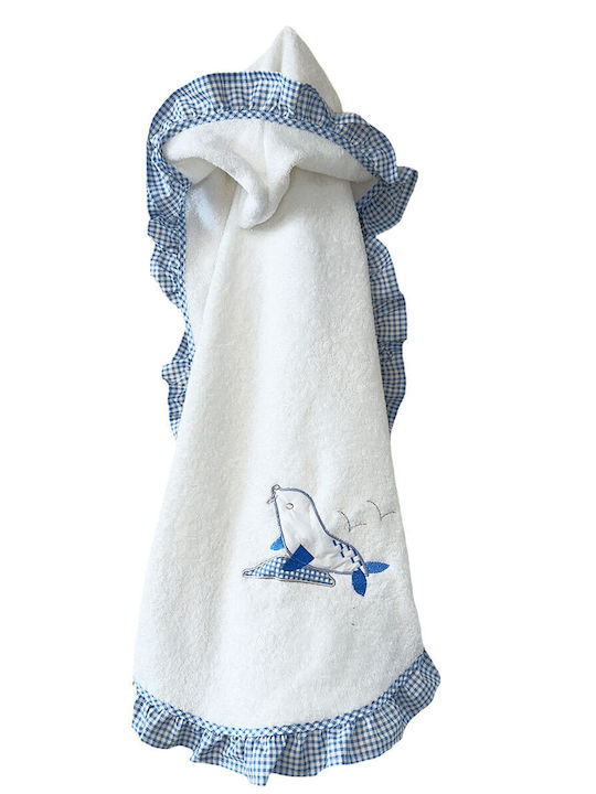 Bunny Bebe Baby Hooded Towel with Hood Seal Blu...