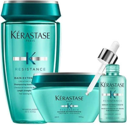 Kérastase Résistance Hair Care Set for Reconstruction & Nourishment for Damaged Hair with Shampoo, Mask and Serum 3pcs