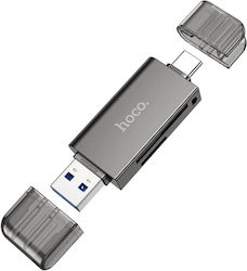 Hoco Card Reader USB 3.0 για microSD Γκρι