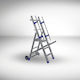 Pankoskal Industrial Wheeled With Handrail Ladder Aluminum with 6+1 Steps 300cm
