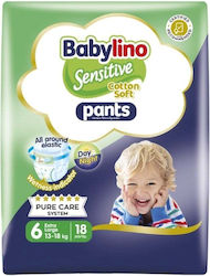 Babylino Sensitive Cotton Soft Pants Πάνες Βρακάκι No. 6 για 13-18kg 18τμχ