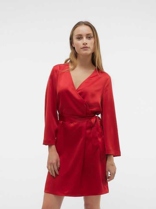 Vero Moda Mini Kleid Wickel Red