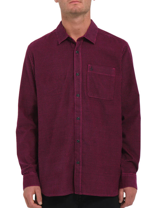 Volcom Men's Shirt Long Sleeve Corduroy WNE/WINE