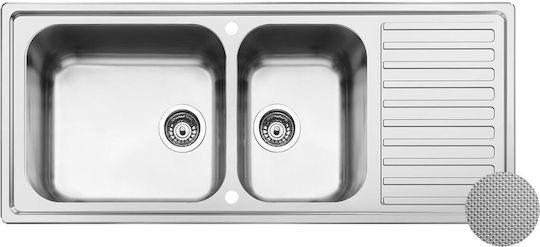 Apell Avg AVG-1162-A Drop-In Chiuvetă Inox Texturat L116xW50cm Argintiu