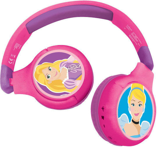 Lexibook Disney Princess Безжични Жични Детски Over Ear Слушалки с 12 Часа Време за Работа Розови