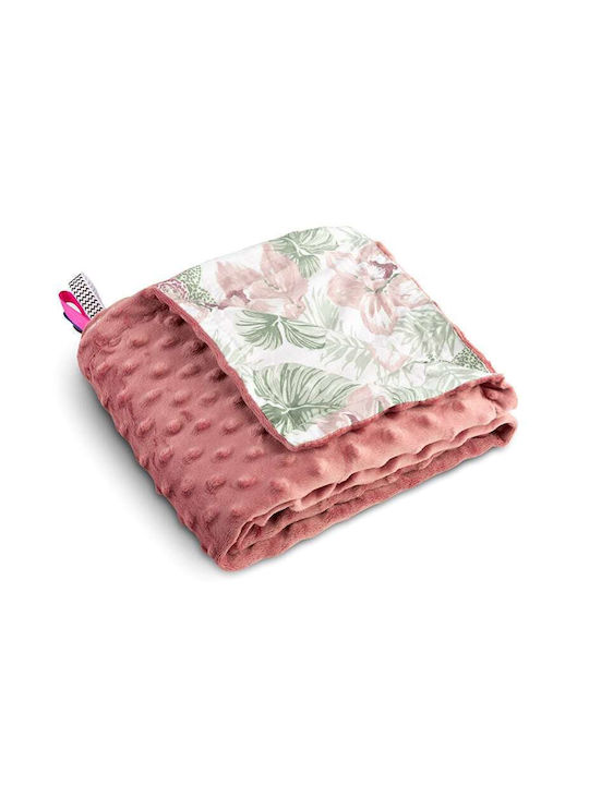 Sensillo Κουβέρτα Αγκαλιάς & Λίκνου Ροζ Retro Pink Palms 75x100εκ.
