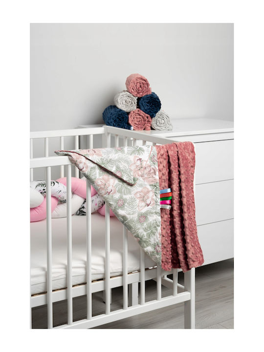 Sensillo Baby Blanket Nursery Swaddling Blanket Pink Retro Pink Palms 75x100cm