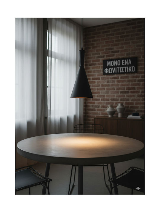 HomeMarkt HomeMarkt Black Bell Ceiling Light with E27 Socket 18x18x130cm
