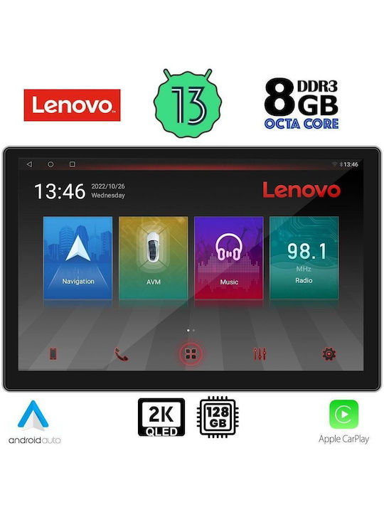 Lenovo Ηχοσύστημα Αυτοκινήτου (Bluetooth/USB/WiFi/GPS) με Οθόνη Αφής 12.95"