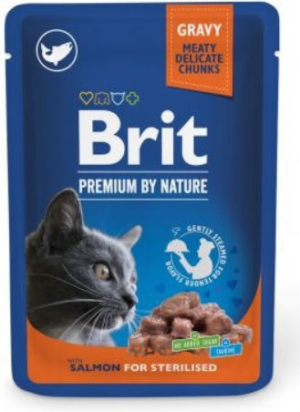 Brit Premium Υγρή Τροφή για Ανήλικες Γάτες σε Φακελάκι με Σολομό χωρίς Γλουτένη 100gr