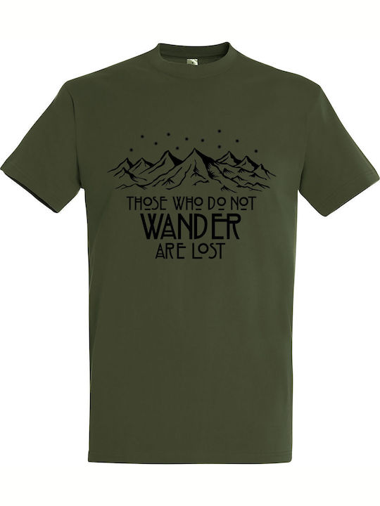 Those Who Do Not Wander Are Lost Tolkien Lord Of The Rings T-shirt Χακί Βαμβακερό