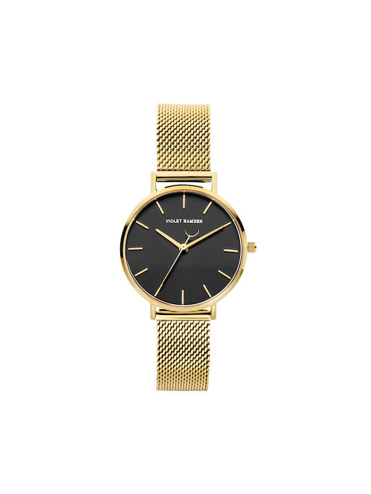 Violet Hamden Watch Battery with Gold Metal Bracelet