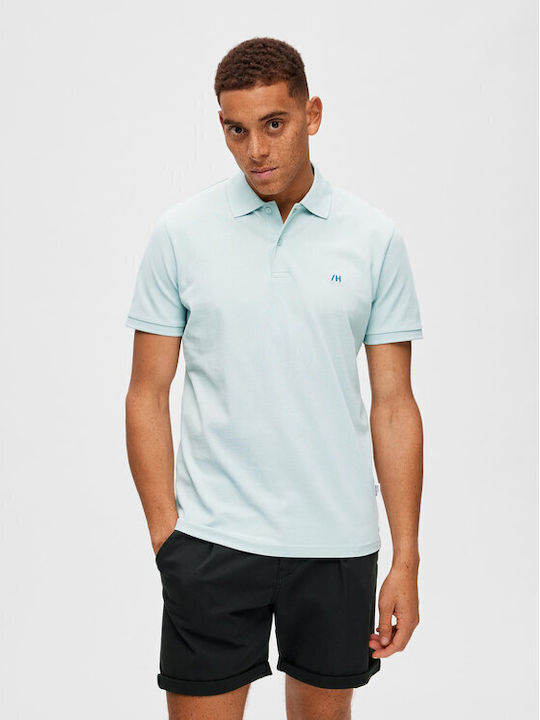 Selected Homme Men's Short Sleeve Blouse Polo Cashmere Blue