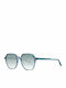 Ana Hickmann Women's Sunglasses with Blue Plastic Frame and Green Gradient Lens HI9162 E02