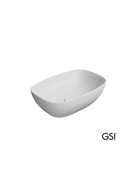 GSI Pe blat Lavoar Porțelan 50x35x16cm White Matt