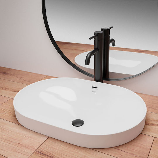 Rea Countertop Sink Porcelain 61.5x42x17cm White