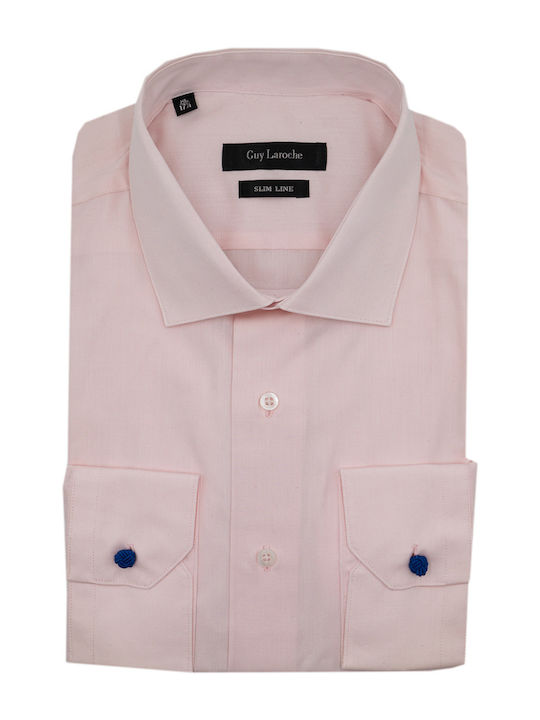 Guy Laroche Men's Shirt Long Sleeve Pink