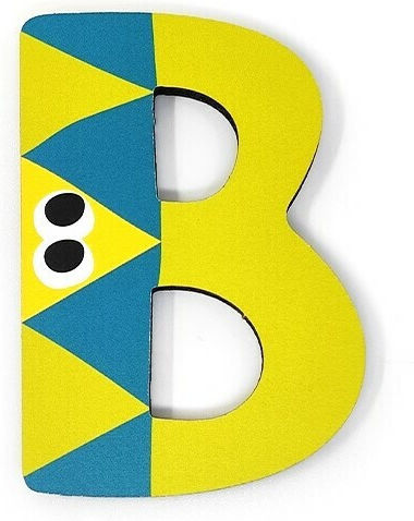 Svoora Decorative Letter Green Made of Wood Greek Letter 'b' Design 3 Code 6x0.6x7cm