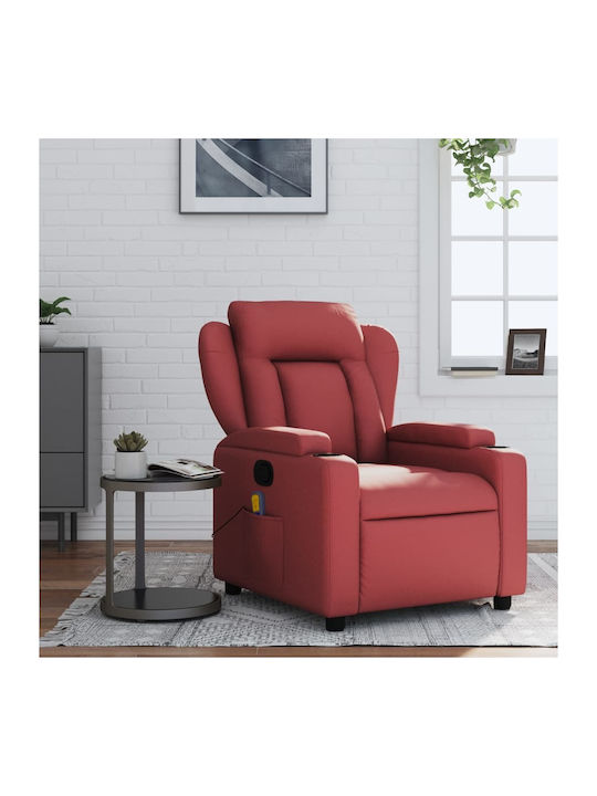 Relax Armchair Massage with Footstool made of Leatherette Bordeaux 77x94.5x100cm