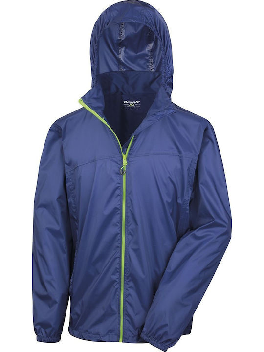 Winter Jacket Softshell Waterproof and Windproof Navy/Lime.