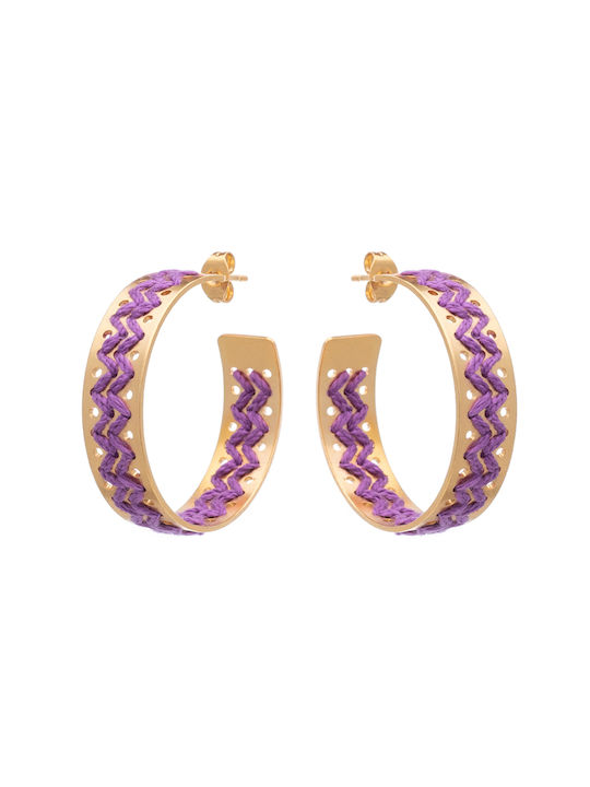 LifeLikes "zig Zag Kedima" Earrings Hoops Gold Plated