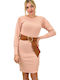 Caroon Mini Dress Knitted Soft Pink