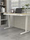 Birou Electric E-desk Din Lemn De Fag Alb Cu Picioare Metalice Și Înălțime Reglabilă 120x60x72cm