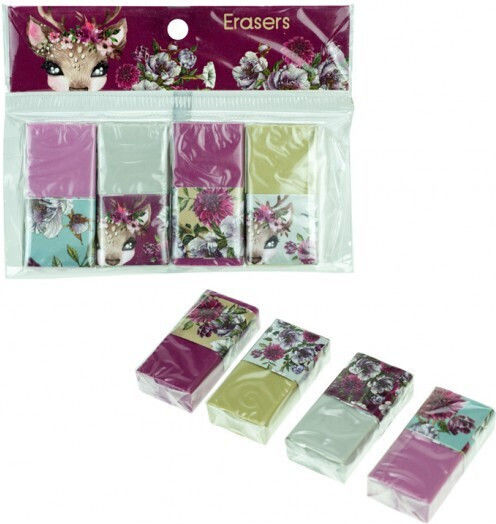 Back Me Up Eraser Set for Pencil and Pen 4pcs