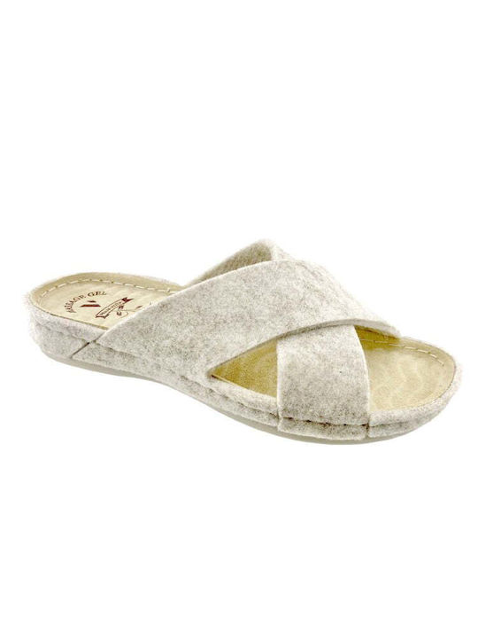 Vesna Anatomical Women's Slippers in Beige color