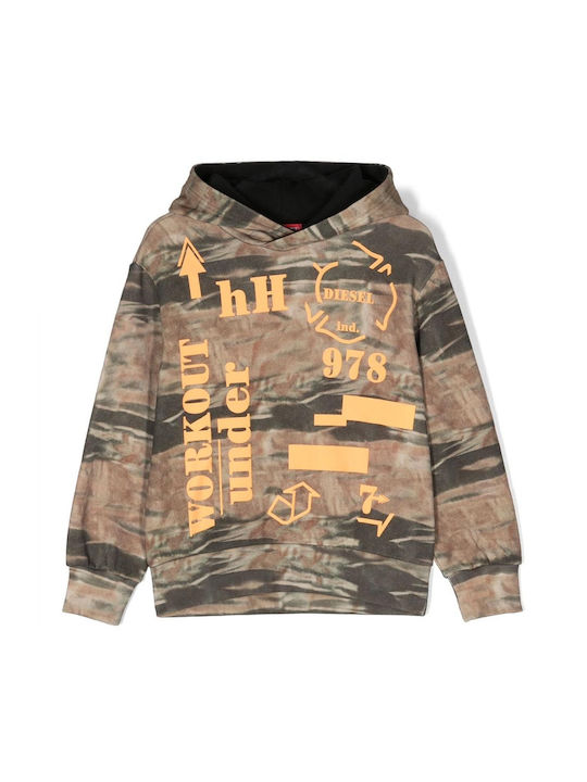 Diesel Kids Sweatshirt with Hood Green